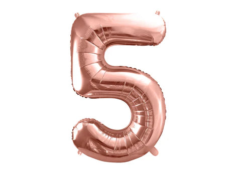 Folinis balionas "5", rose gold (86 cm)