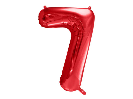 Folinis balionas "7", red (86 cm)