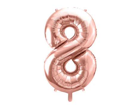 Folinis balionas "8", rose gold (86 cm)