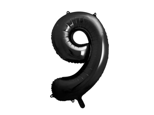 Folinis balionas "9", black (86 cm)