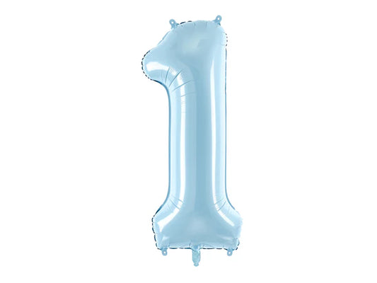 Folinis balionas "1", light blue (86 cm)