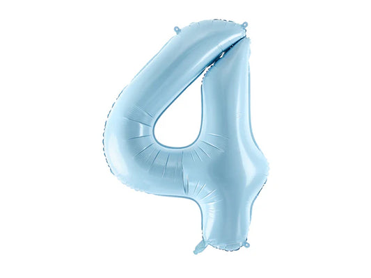 Folinis balionas "4", light blue (86 cm)