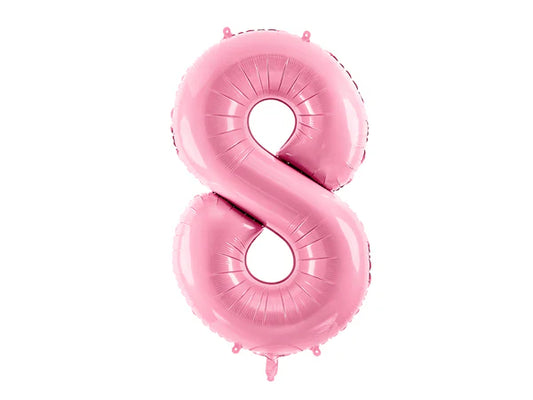 Folinis balionas "8", pink (86 cm)