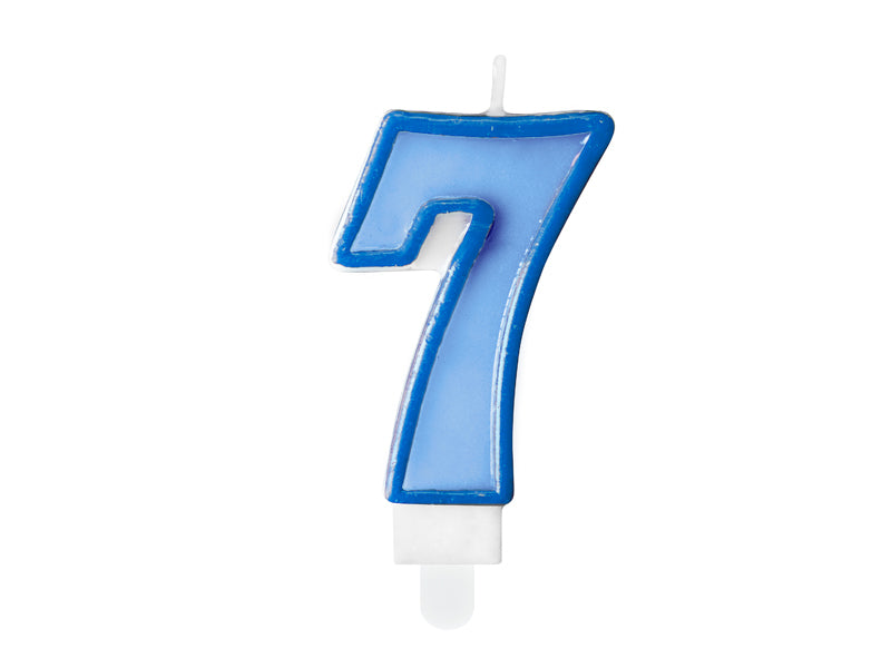Žvakutė "7", 7 cm, blue