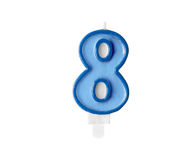 Žvakutė "8", 7 cm, blue