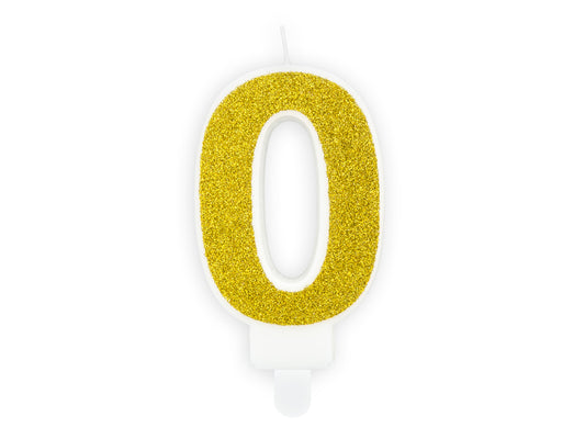 Žvakutė "0", 7 cm, gold