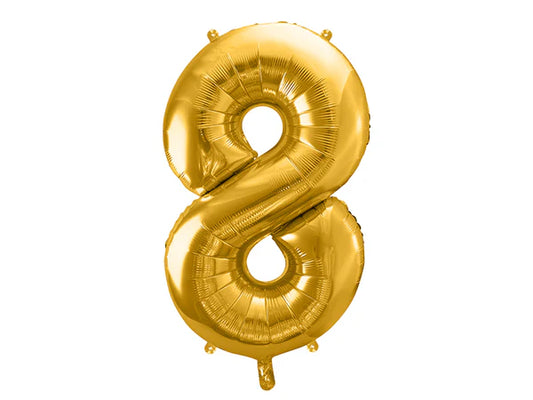 Folinis balionas "8", gold (86 cm)