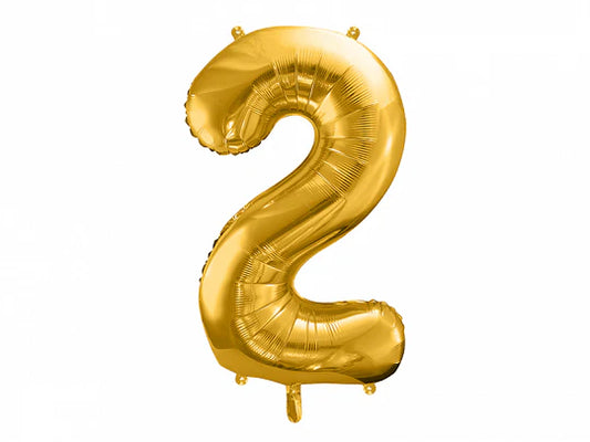 Folinis balionas "2", gold (86 cm)