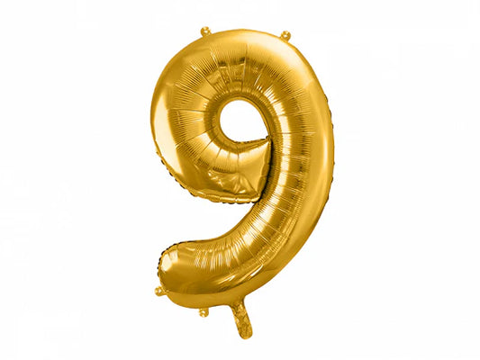 Folinis balionas "9", gold (86 cm)