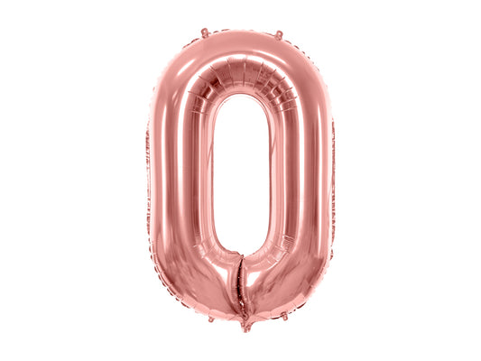 Folinis balionas "0", rose gold (86 cm)