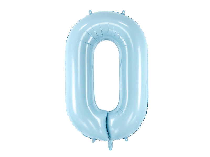 Folinis balionas "0", light blue (86 cm)