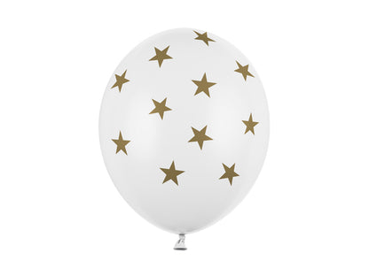 Lateksinis balionas su žvaigždutėmis, baltas, 30 cm